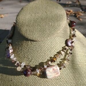 Women's fall colors beaded necklace.